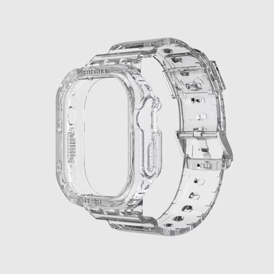 Silicon Transparent Full Watch Case & Strap for Apple iWatch 49mm (Transparent)