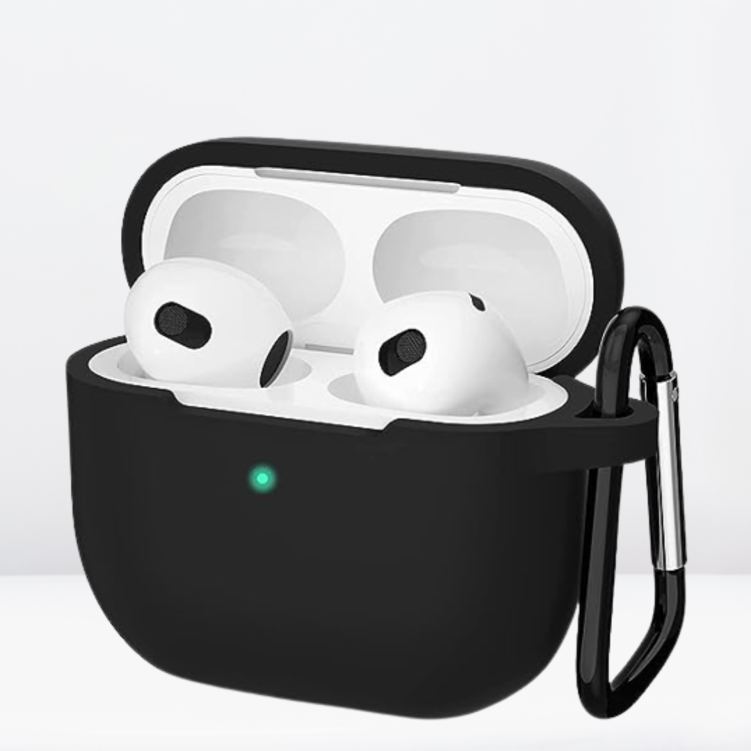 Soft Silicone Full Protective AirPods 3 Case (Black Color)