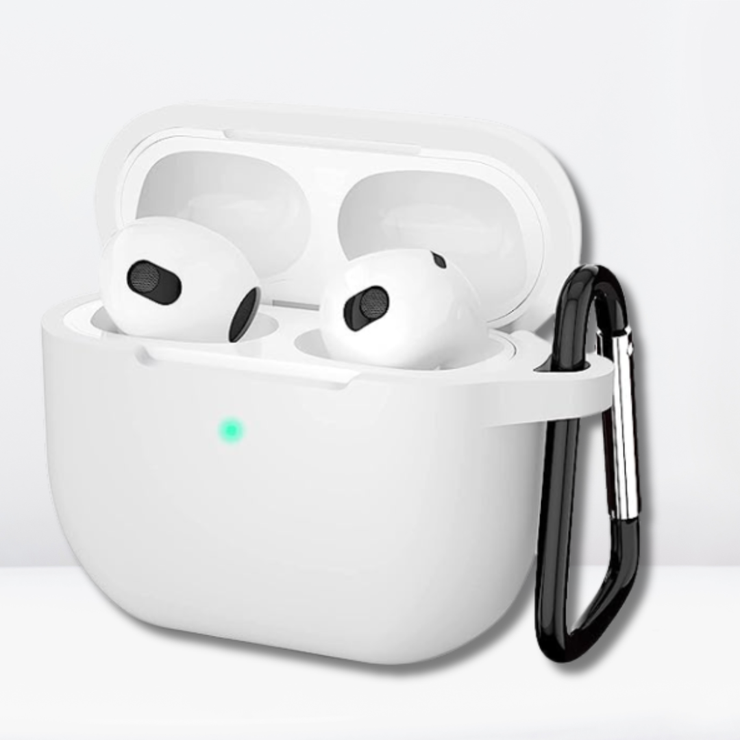 Soft Silicone Full Protective AirPods 3 Case (White Color)