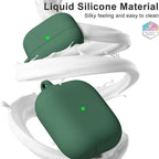 Soft Silicone Full Protective Case Compatible with AirPods 4 (Dark Green) Mobile Case by CoverMeUp - Style 3