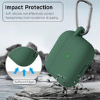Soft Silicone Full Protective Case Compatible with AirPods 4 (Dark Green) Mobile Case by CoverMeUp - Style 4