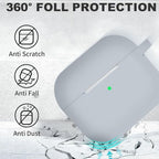 Soft Silicone Full Protective Case Compatible with AirPods 4 (Grey) Mobile Case by CoverMeUp - Style 3
