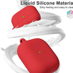 Soft Silicone Full Protective Case Compatible with AirPods 4 (Red) Mobile Case by CoverMeUp - Style 2