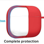 Soft Silicone Full Protective Case Compatible with AirPods 4 (Red) Mobile Case by CoverMeUp - Style 3