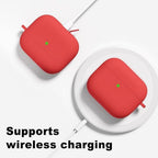 Soft Silicone Full Protective Case Compatible with AirPods 4 (Red) Mobile Case by CoverMeUp - Style 4