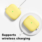 Soft Silicone Full Protective Case Compatible with AirPods 4 (Yellow) Mobile Case by CoverMeUp - Style 4