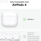 Soft Silicone Full Protective Case Compatible with AirPods 4 (Black) Mobile Case by CoverMeUp - Style 4