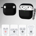 Soft Silicone Full Protective Case Compatible with AirPods 4 (Black) Mobile Case by CoverMeUp - Style 2