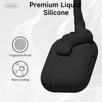Soft Silicone Full Protective Case Compatible with AirPods 4 (Black) Mobile Case by CoverMeUp - Style 3