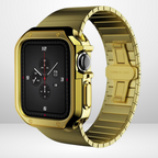 Stainless Steel Luxury Rado Look Strap (Gold Color) 42/44/45/49 MM Mobile Case by CoverMeUp - Style 2