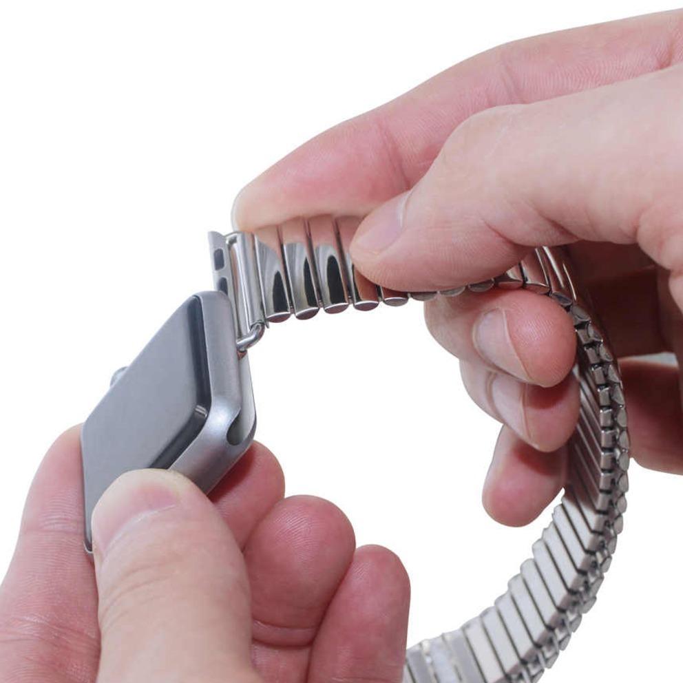 Apple Watch Stretchable Stainless Steel Band [42/44MM] - Silver Mobile Case by CoverMeUp - Style 4