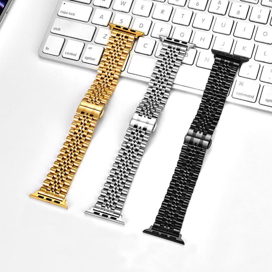 Coteetci ® Stainless Steel Band for Apple Watch [42/44/45/49 MM] - Golden Mobile Case by CoverMeUp - Style 4