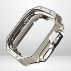 Stainless Steel Luxury Rado Look Strap with Silicone Bumper (Starlight Color) 42/44/45/49 MM Mobile Case by CoverMeUp - Style 2