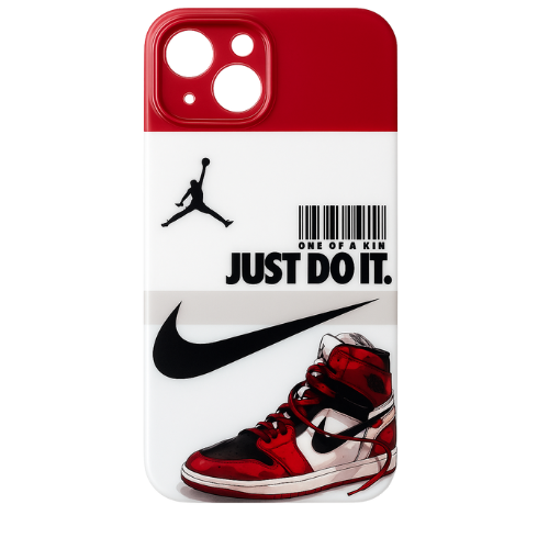 Streetwear iPhone Case with Sneaker Art – Glossy Red & White Cover