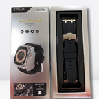 AP Sport Silicone Watch Band Strap for iWatch 42/44/45/49MM (BLACK/SILVER) Mobile Case by CoverMeUp - Style 5