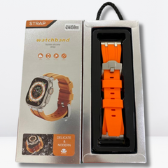 AP Sport Silicone Watch Strap for iWatch 42/44/45/49MM (ORANGE/SILVER)