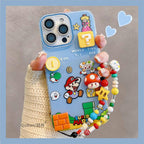 Protective Apple iPhone Back Cover - Super Mario 3D iPhone Case with Charm Bracelet – Cute Gamer Design