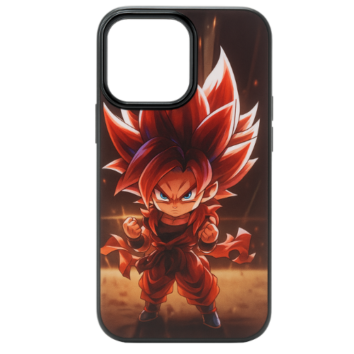 Super Saiyan Anime TPU iPhone 14 Pro Max Case – Goku-Inspired Chibi Design