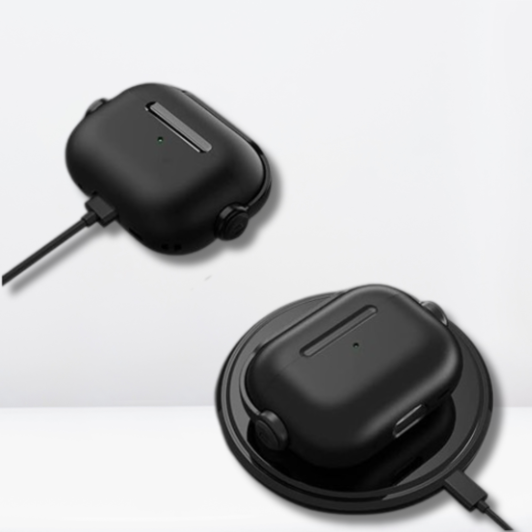TPU Anti-Lost Lid Design Case Cover Shell for AirPods Pro/Pro 2 (Midnight Black)