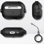 TPU Anti-Lost Lid Design Case Cover Shell for AirPods Pro/Pro 2 (Midnight Black) Mobile Case by CoverMeUp - Style 3