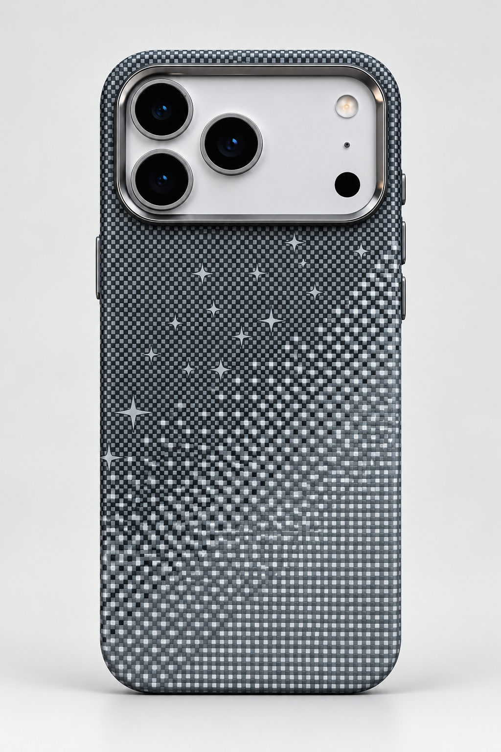 Luxo Pixel Gradient Stars Magsafe Case with Metal Frame