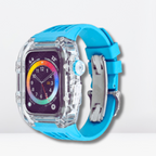 Luxury fully transparent poly carbonate Modification Kit for iWatch Aqua Blue Color Mobile Case by CoverMeUp - Style 2