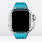 Luxury fully transparent poly carbonate Modification Kit for iWatch Aqua Blue Color Mobile Case by CoverMeUp