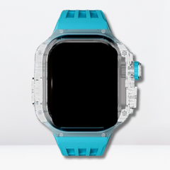 Luxury fully transparent poly carbonate Modification Kit for iWatch Aqua Blue Color