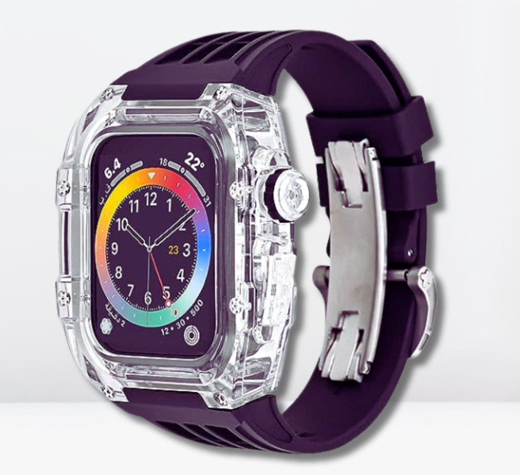 Luxury fully transparent poly carbonate Modification Kit for iWatch Black Color