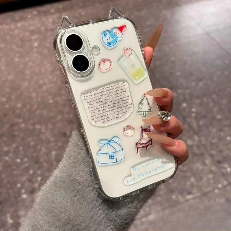 Transparent DIY Sticker Phone Case – Cute & Creative Protective Cover for Iphone