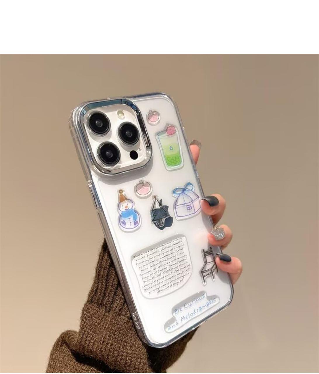 Transparent DIY Sticker Phone Case – Cute & Creative Protective Cover for Iphone