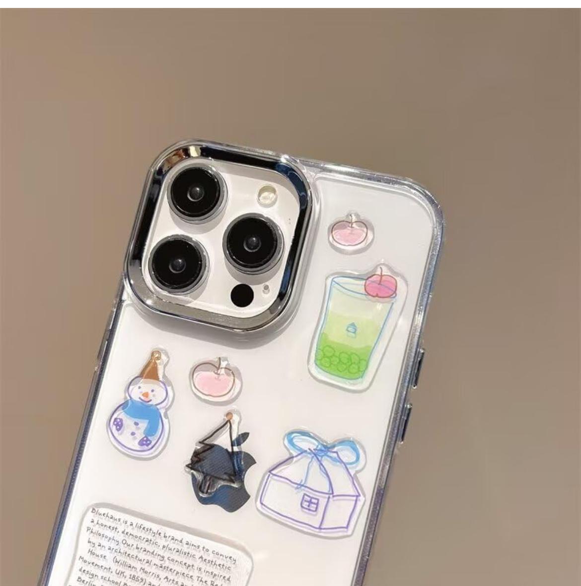 Transparent DIY Sticker Phone Case – Cute & Creative Protective Cover for Iphone