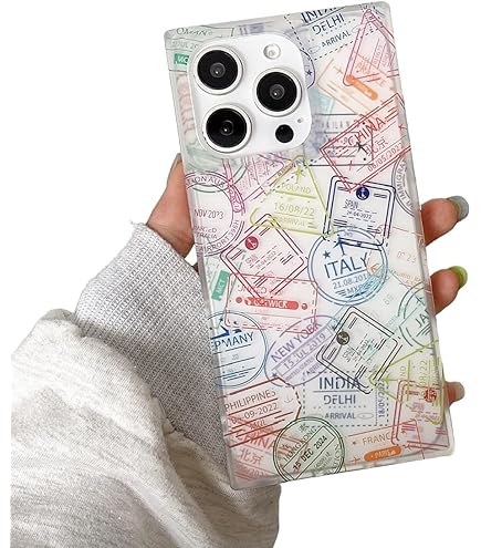 Transparent Travel Stamp Phone Case – World Explorer Design | Durable Clear Cover