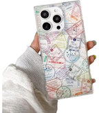 Transparent Travel Stamp Phone Case – World Explorer Design | Durable Clear Cover Mobile Case by CoverMeUp - Style 2