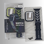 Tron Series Silicone Sport Watch Strap GET WATCH CASE FREE for iWatch 45 MM Mobile Case by CoverMeUp - Style 5