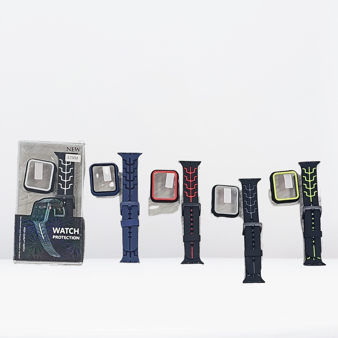 Tron Series Silicone Sport Watch Strap GET WATCH CASE FREE for iWatch 42mm Mobile Case by CoverMeUp - Style 5