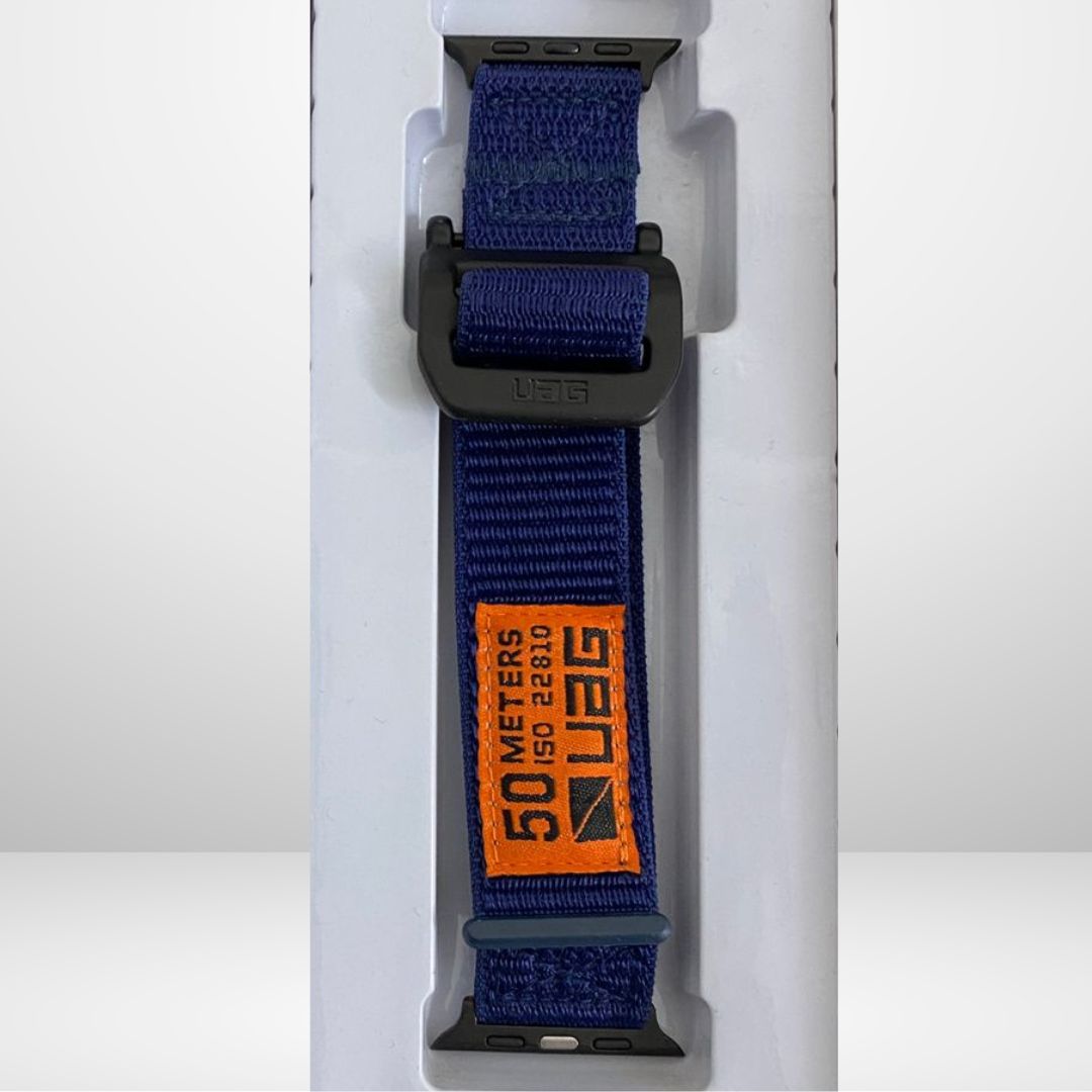 UAG High Strength Nylon Strap for iWatch (Navy Blue Color) 42/44/45/49 MM Mobile Case by CoverMeUp - Style 2