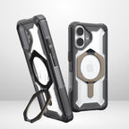 Protective Apple iPhone Back Cover - UAG Plasma XTE Stand MagSafe ,Rugged Protective Case for iPhone 16 series (Natural Titanium) - Style 2