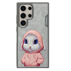 Nimmy Premium Embroidered Leather Case - Samsung Galaxy S24 Ultra Nimmy Embroidery Leather Back Cover Case - Rabbit