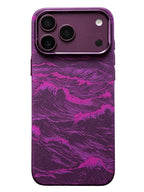 LUXO CARBON MAGSAFE WAVE PATTERN CASE - BURGUNDY COLOR FOR IPHONE 18 SERIES