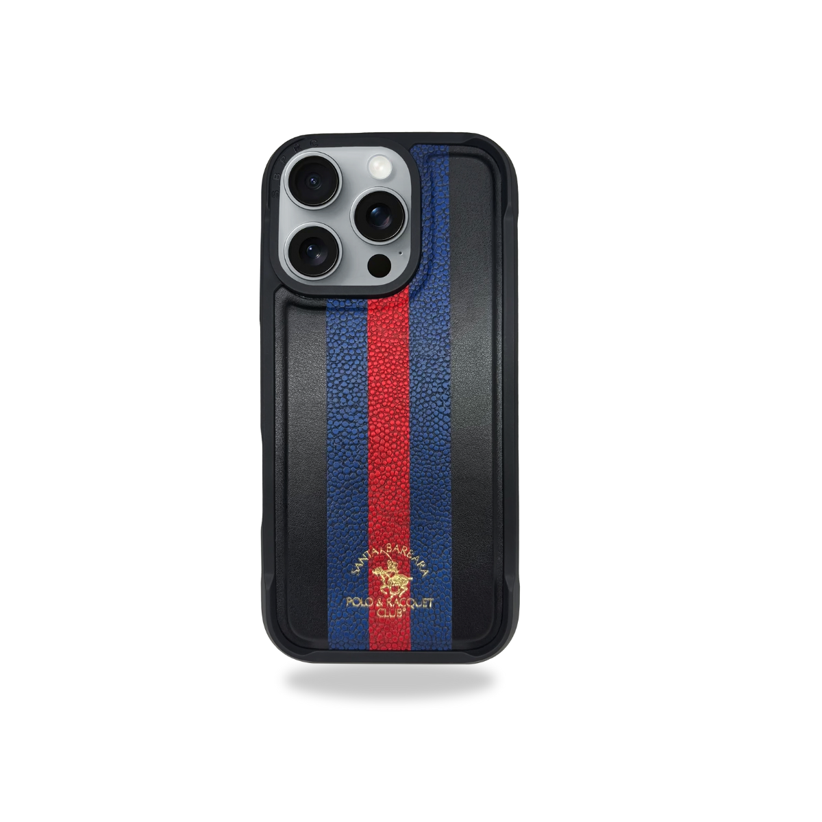 Protective Apple iPhone Back Cover - Santa Barbara Polo Raquet Club Barton Series for iPhone 16 Pro (Blue & Red)