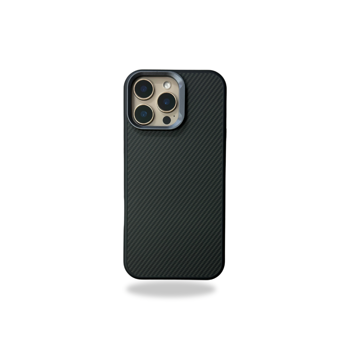Protective Apple iPhone Back Cover - Ultra Premium Carbon Fibre Case with Metal Camera Ring and Convertible Stand Case for iPhone 16 Pro (Black)