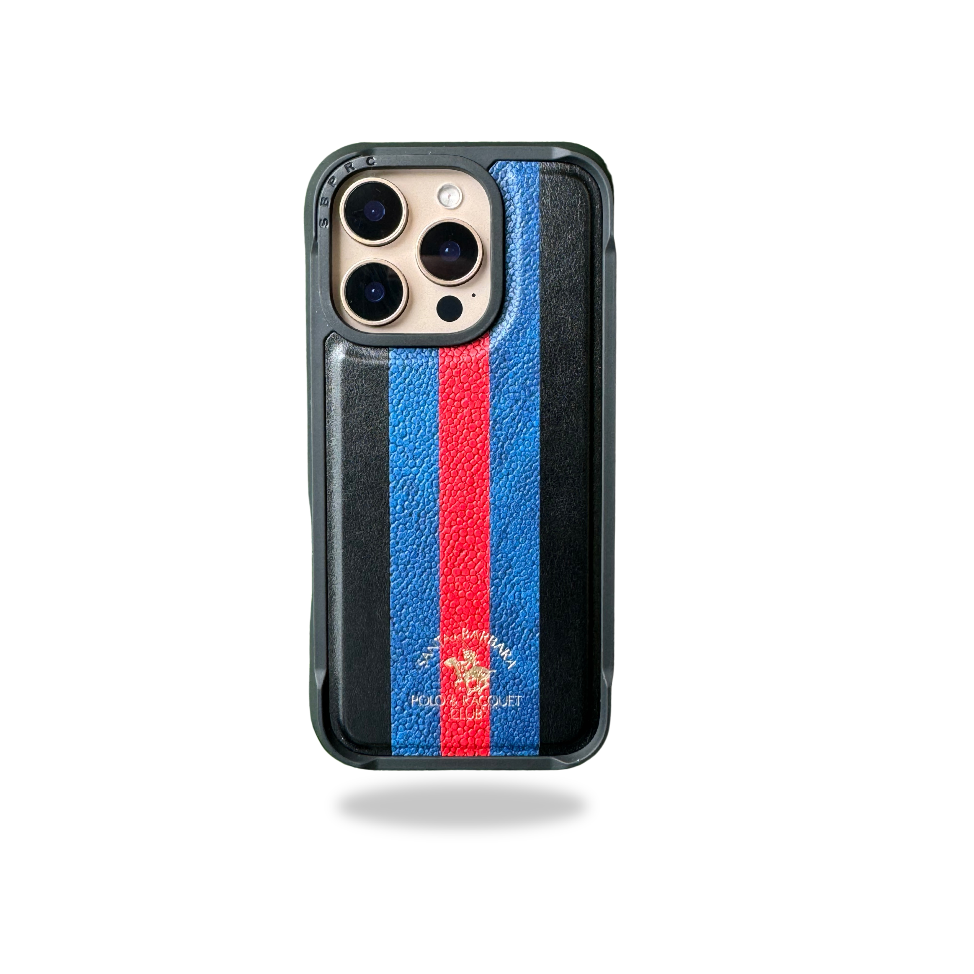 Protective Apple iPhone Back Cover - Santa Barbara Polo Raquet Club Barton Series for iPhone 16 Pro Max (Blue & Red)