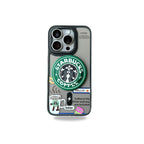 Protective Apple iPhone Back Cover - StarBucks Designer Magsafe Case with Magsafe Pop Socket for iPhone 15 Pro - Style 2