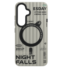 Night Falls TPU Phone Case – Minimalist Cyber Style with Switch Dial & Romantic Universe Quote