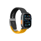 AMAZING THINGS Silicon watch Band for iWatch 44mm/45mm/46mm &49mm(ULTRA) (BLACK/YELLOW) Mobile Case by CoverMeUp - Style 2
