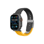 AMAZING THINGS Silicon watch Band for iWatch 44mm/45mm/46mm &49mm(ULTRA) (BLACK/YELLOW) Mobile Case by CoverMeUp - Style 3