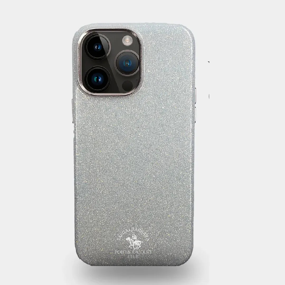 Santa Barbara Polo Aurora Series Glitter Back Cover iPhone 15 Pro (White)