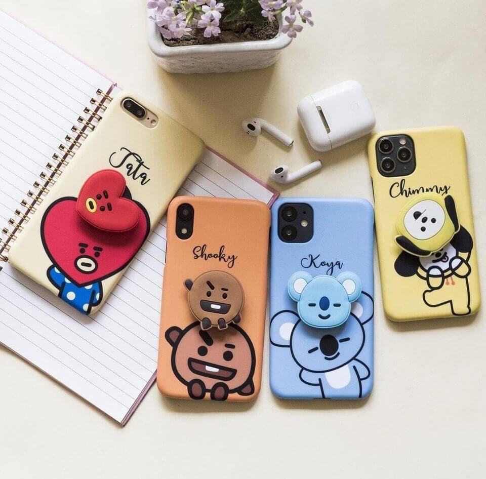 BT21 Phone Custom Slim Soft Cases With Phone Holder Mobile Case by CoverMeUp