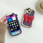 3D Bow Star Magic Wand Rubber Silicone Case Mobile Case by CoverMeUp - Style 6